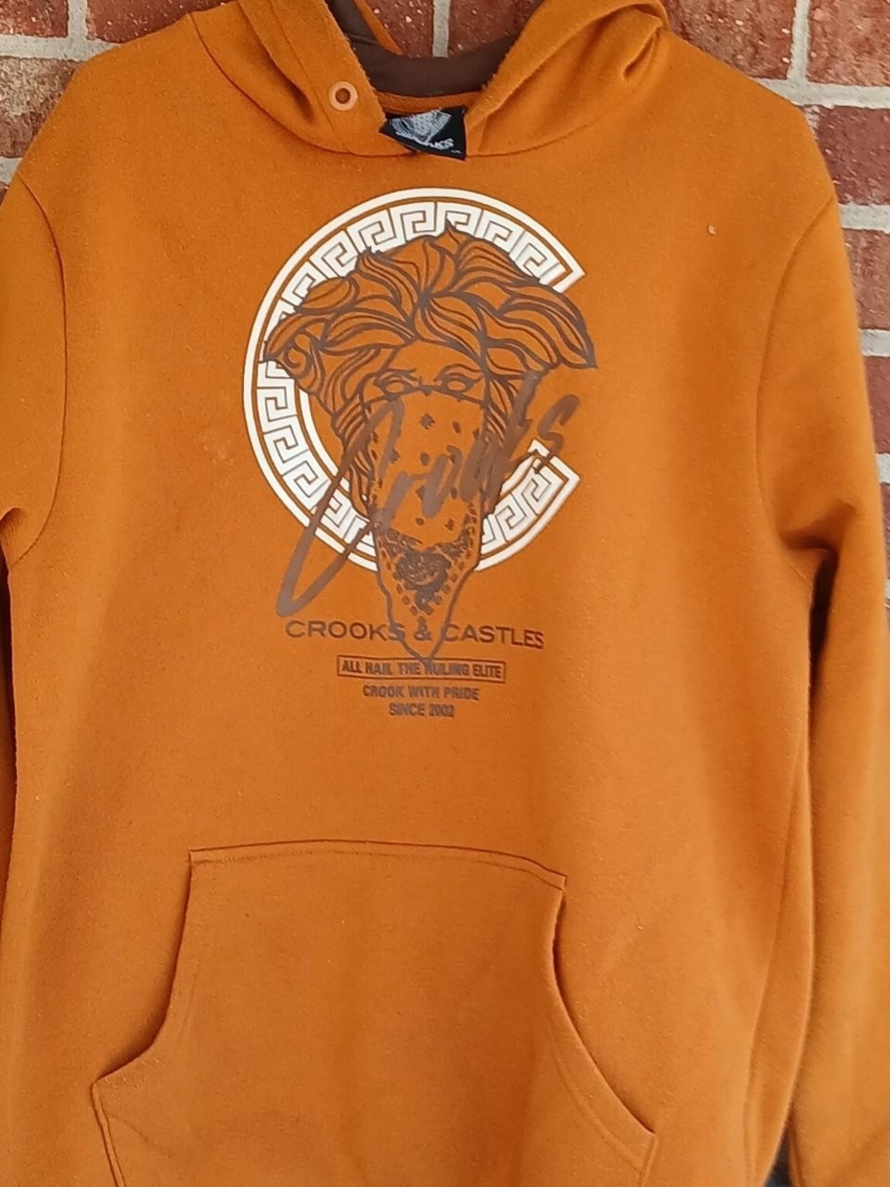 Crooks & Castles Orange Graphic Hooded Sweatshirt